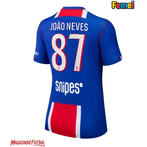 Paris Saint-Germain Joao Neves #87 Tricou Fotbal Replică 2026-27 Femei Acasa Paris Saint-Germain Joao Neves #87 Tricou Fotbal Replică 2026-27 Femei Acasa